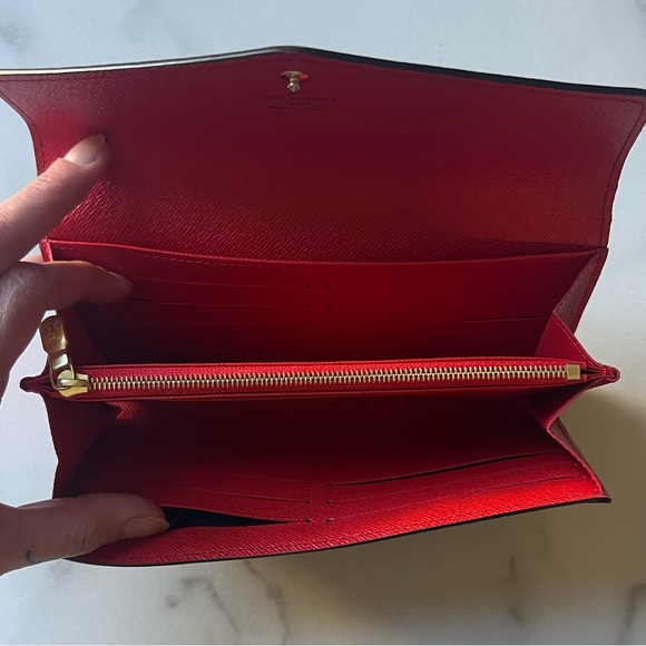 AUTHENTIC LIKE NEW Louis Vuitton Monogram Poppy Sarah Wallet - Picture 8 of 14